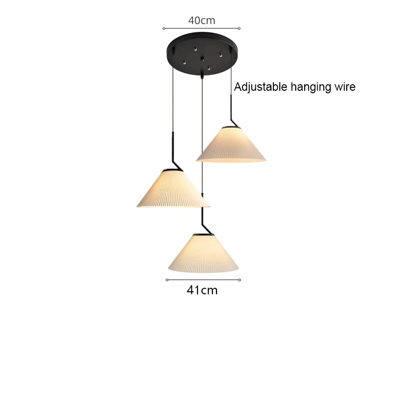 Nordische Pendelleuchte Plissee | Stoffschirm Creme | E27 LED | Skandinavischer Stil