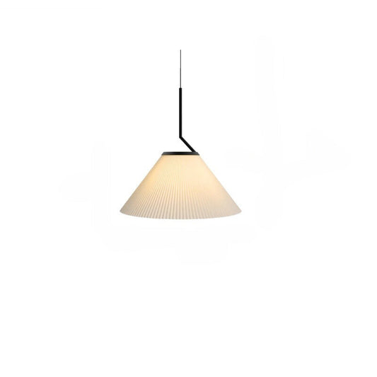 Nordische Pendelleuchte Plissee | Stoffschirm Creme | E27 LED | Skandinavischer Stil