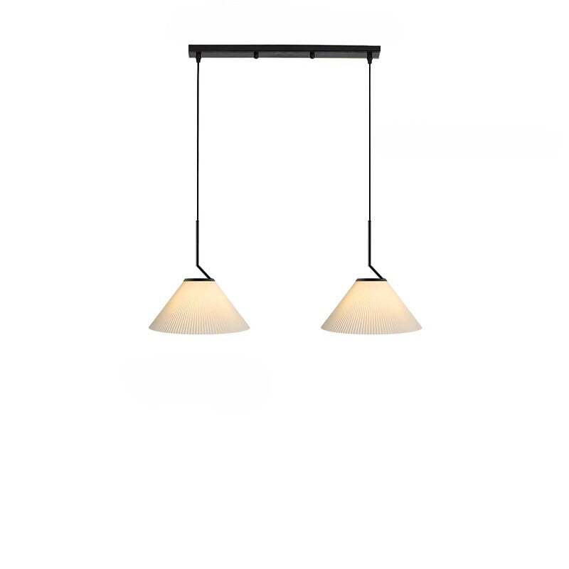 Nordische Pendelleuchte Plissee | Stoffschirm Creme | E27 LED | Skandinavischer Stil