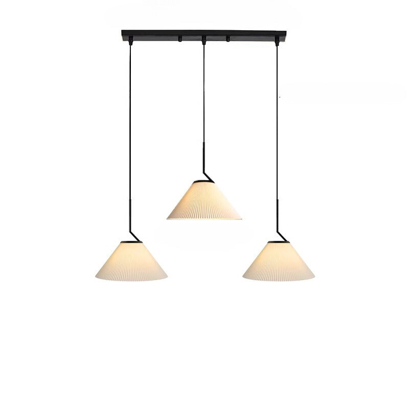 Nordische Pendelleuchte Plissee | Stoffschirm Creme | E27 LED | Skandinavischer Stil