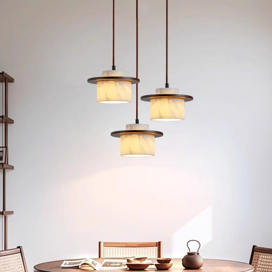 Pendelleuchte Alabaster Holz | LED | Warmweiß | Modern