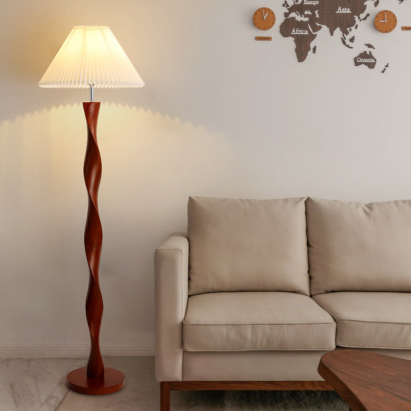Stehlampe Holz Walnuss Japandi | E27 | Warmweiß | Modern