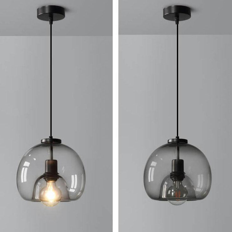 Pendelleuchte Glaskugel | Rauchgraues Glas | Modern & Elegant