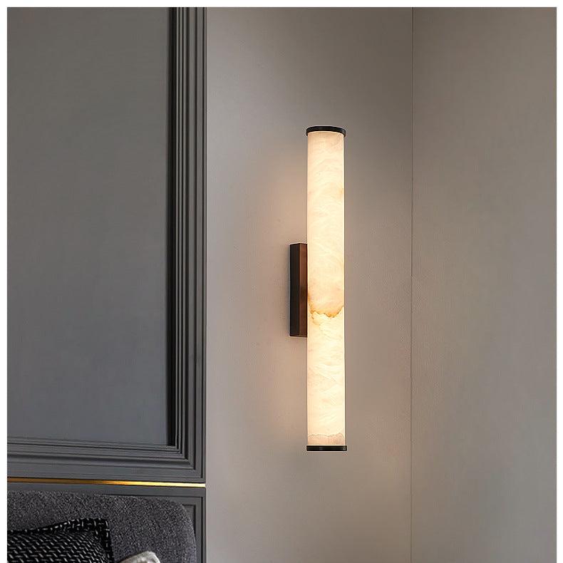 LED-Wandleuchte | Spanischer Marmor-Effekt & Kupfer-Akzente | Warmweißes Licht