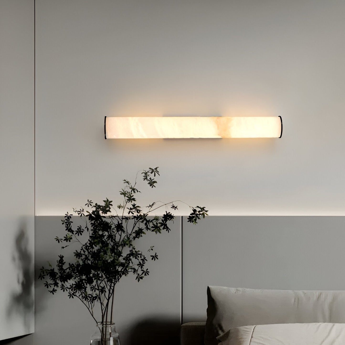 LED-Wandleuchte | Spanischer Marmor-Effekt & Kupfer-Akzente | Warmweißes Licht