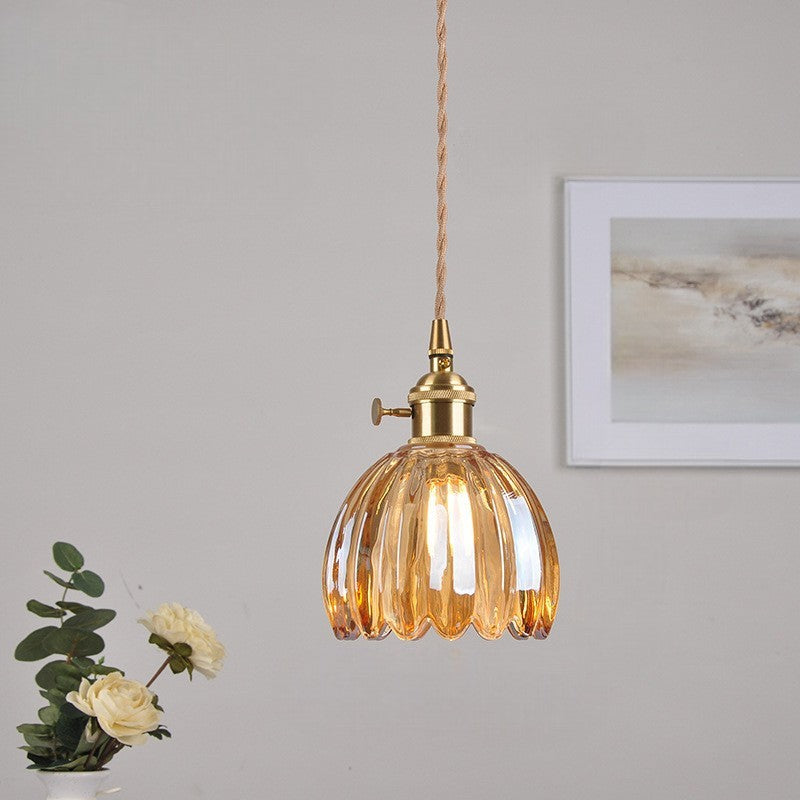 Pendelleuchte Glas Geriffelt | E27 | LED | Japandi
