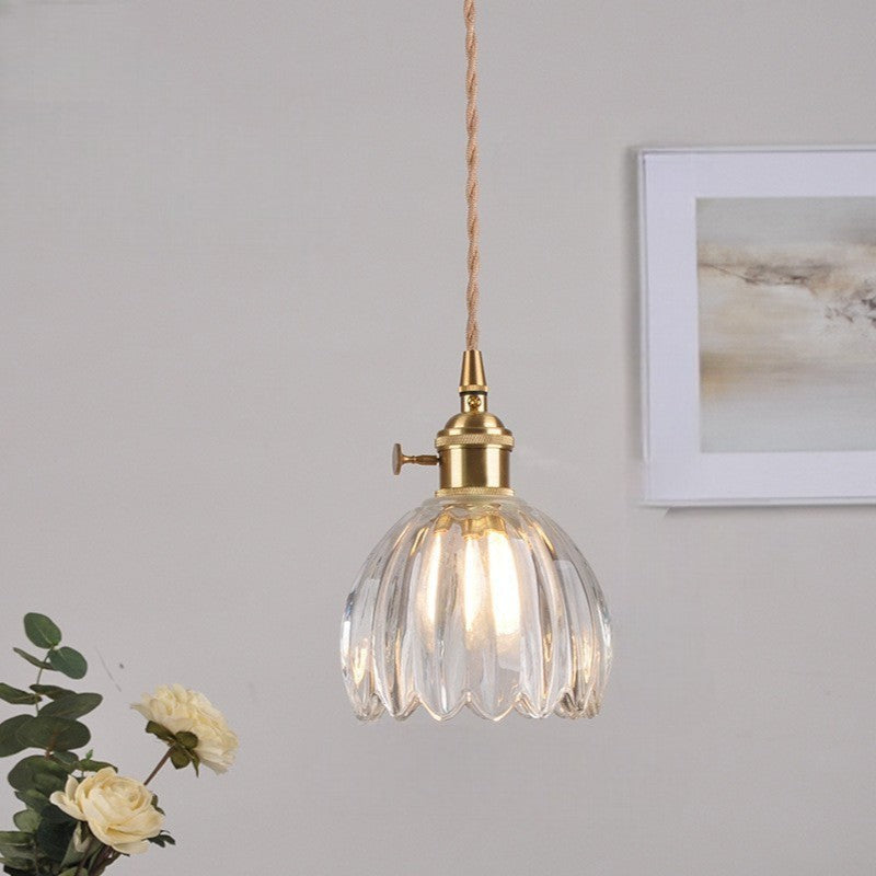 Pendelleuchte Glas Geriffelt | E27 | LED | Japandi
