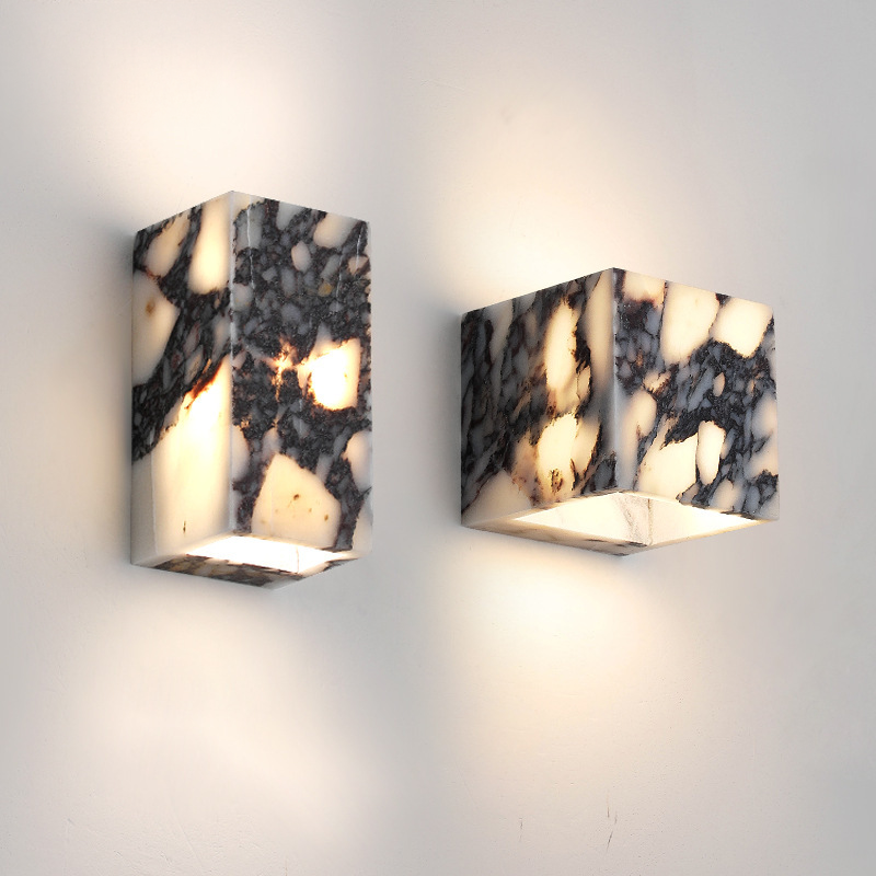 Wandleuchte Marmor Würfel | LED | Warmweiß | Modern