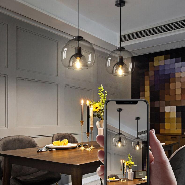 LED-Pendelleuchte | Rauchglas-Dome | Höhenverstellbar | Wohnzimmer & Esszimmer