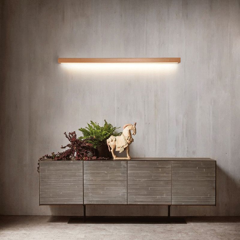 LED-Wandleuchte | Linear Holz & Acryl | Wohnzimmer & Schlafzimmer