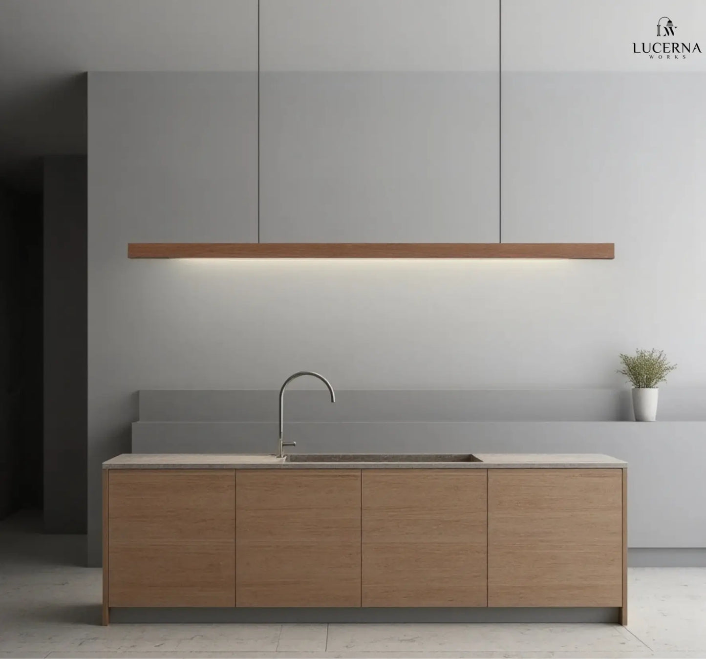 Pendelleuchte | Holzdesign Länglich | Dimmbar | Esszimmer & Kücheninsel