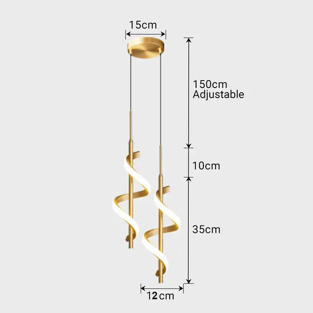 Design‑Pendelleuchte | Modern | Schwarz & Gold | Schlafzimmer & Wohnzimmer