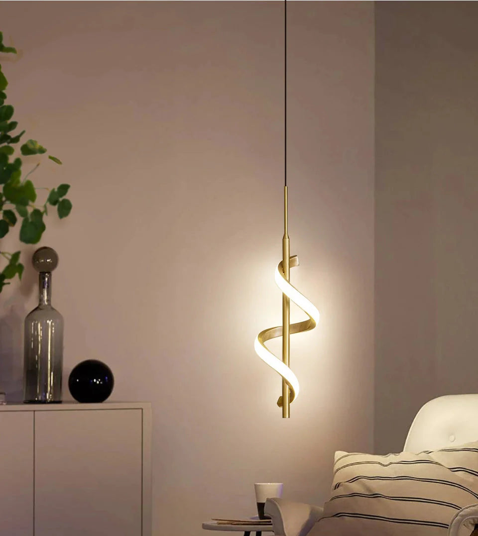 Design‑Pendelleuchte | Modern | Schwarz & Gold | Schlafzimmer & Wohnzimmer