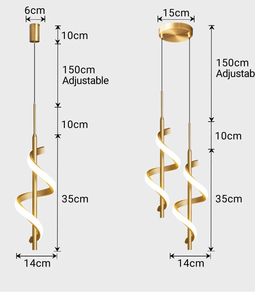 Design‑Pendelleuchte | Modern | Schwarz & Gold | Schlafzimmer & Wohnzimmer