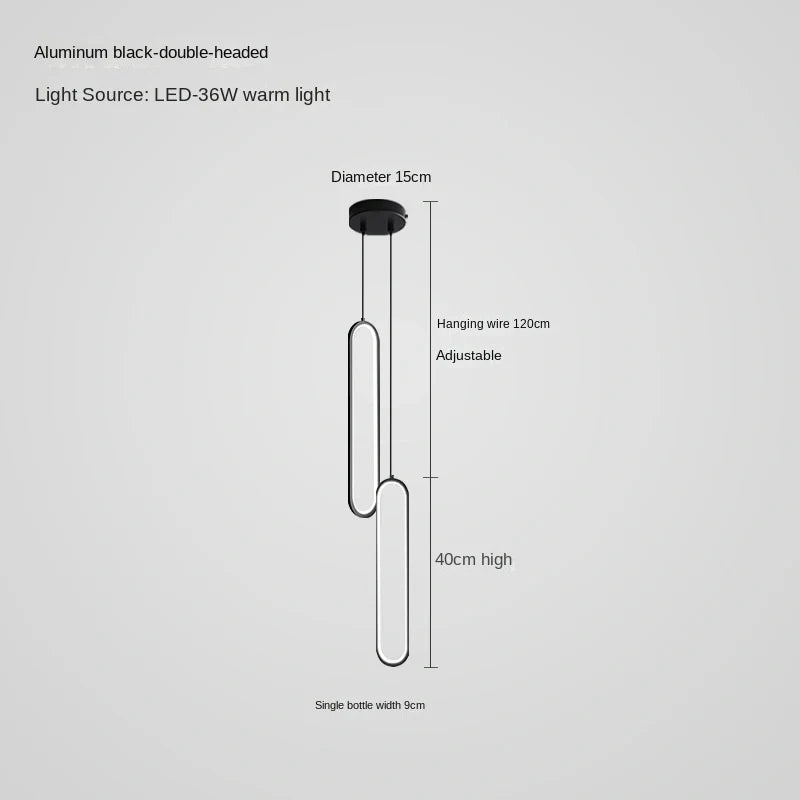 Pendelleuchte | Schwarz & Gold | Modern & Höhenverstellbar | Wohnzimmer & Schlafzimmer