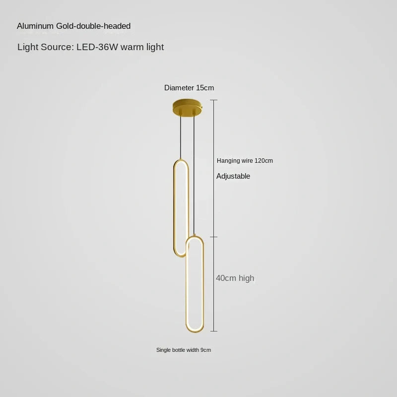 Pendelleuchte | Schwarz & Gold | Modern & Höhenverstellbar | Wohnzimmer & Schlafzimmer