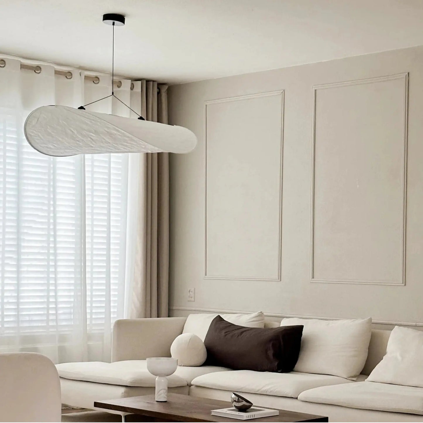 Pendelleuchte | Wabi Sabi & Japandi | Warmweißes Licht | Schlafzimmer & Wohnzimmer