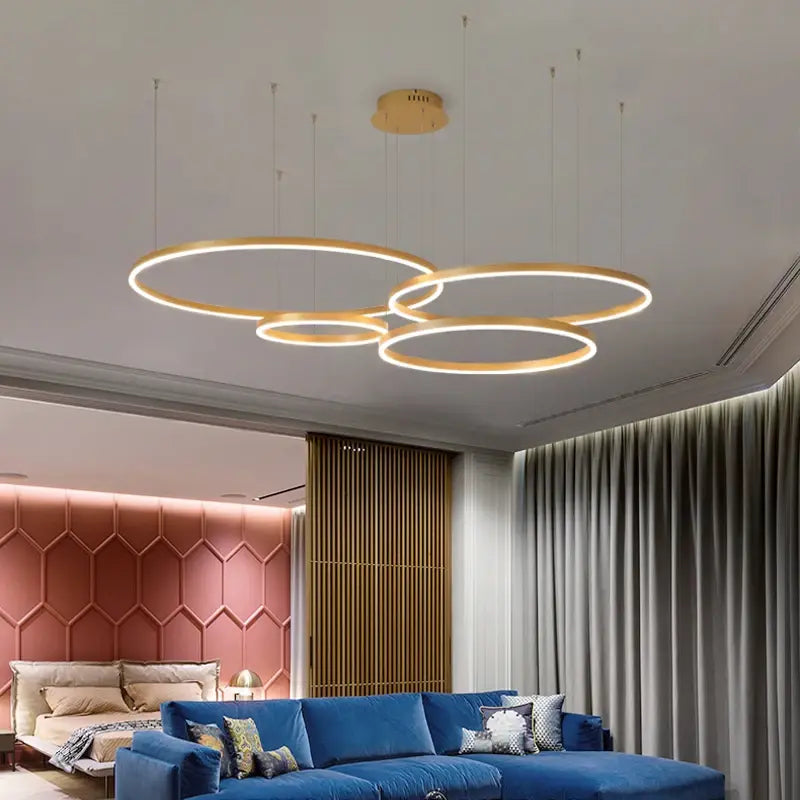 LED‑Pendelleuchte | Modernes Design | Gold / Coffee | Wohnzimmer & Esszimmer