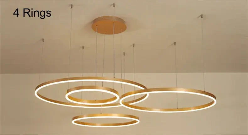 LED‑Pendelleuchte | Modernes Design | Gold / Coffee | Wohnzimmer & Esszimmer