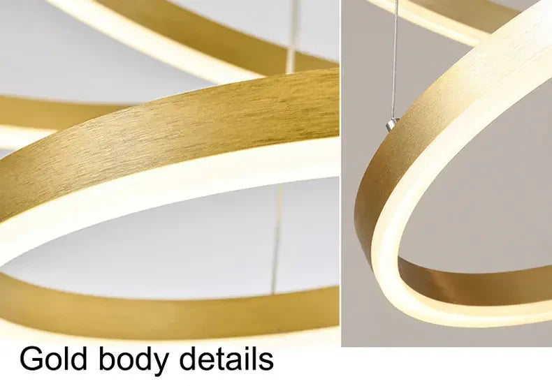 LED‑Pendelleuchte | Modernes Design | Gold / Coffee | Wohnzimmer & Esszimmer