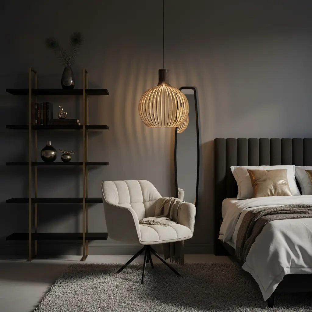 Pendelleuchte | Holz | Ø35 cm / 45 cm / 55 cm | Wohnzimmer & Esszimmer