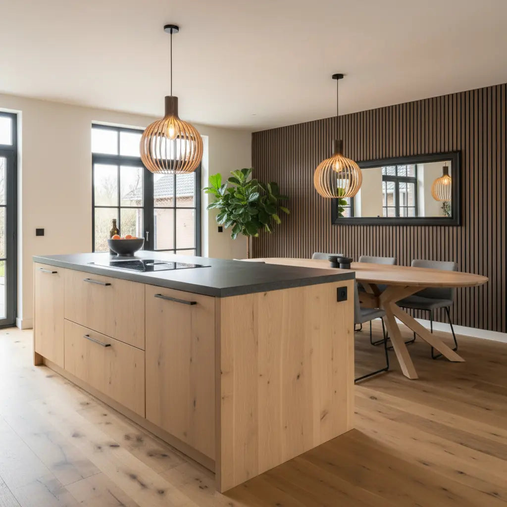 Pendelleuchte | Holz | Ø35 cm / 45 cm / 55 cm | Wohnzimmer & Esszimmer