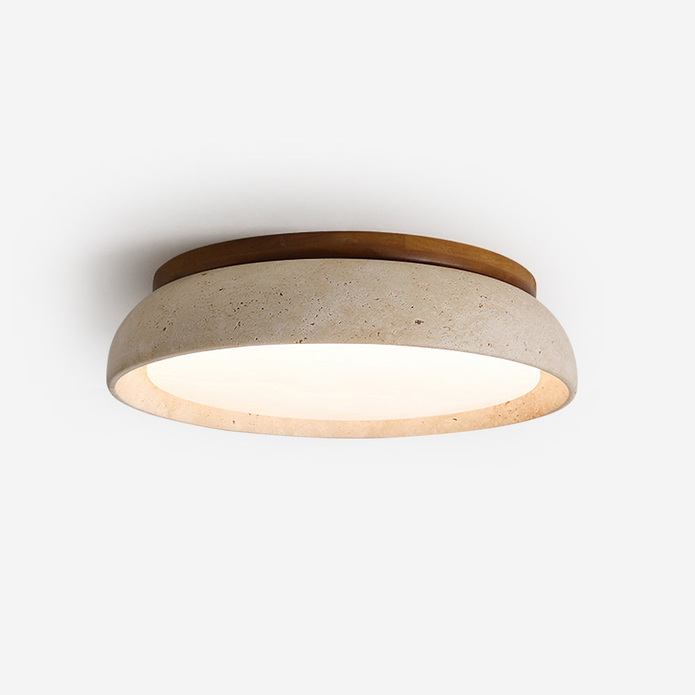 Deckenleuchte | Travertin & LED | Modernes Lichtdesign