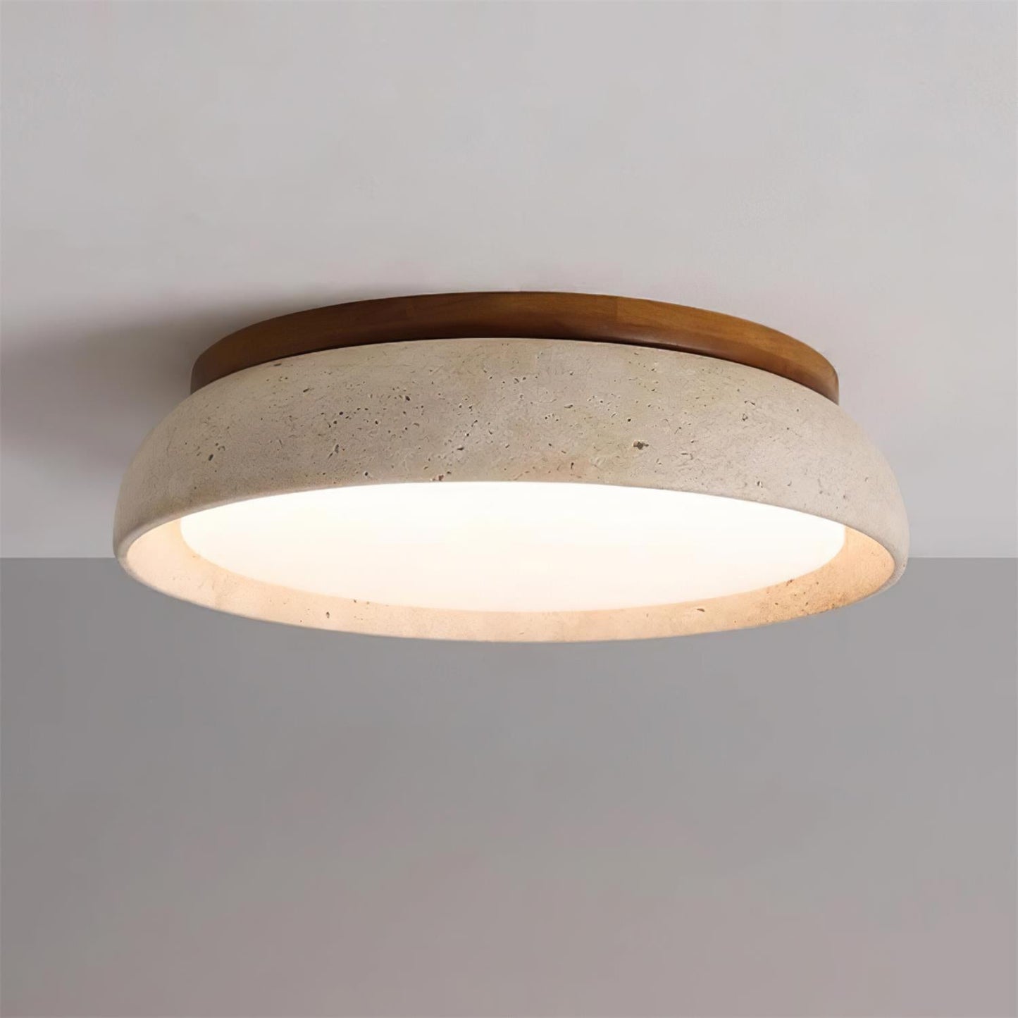 Deckenleuchte | Travertin & LED | Modernes Lichtdesign