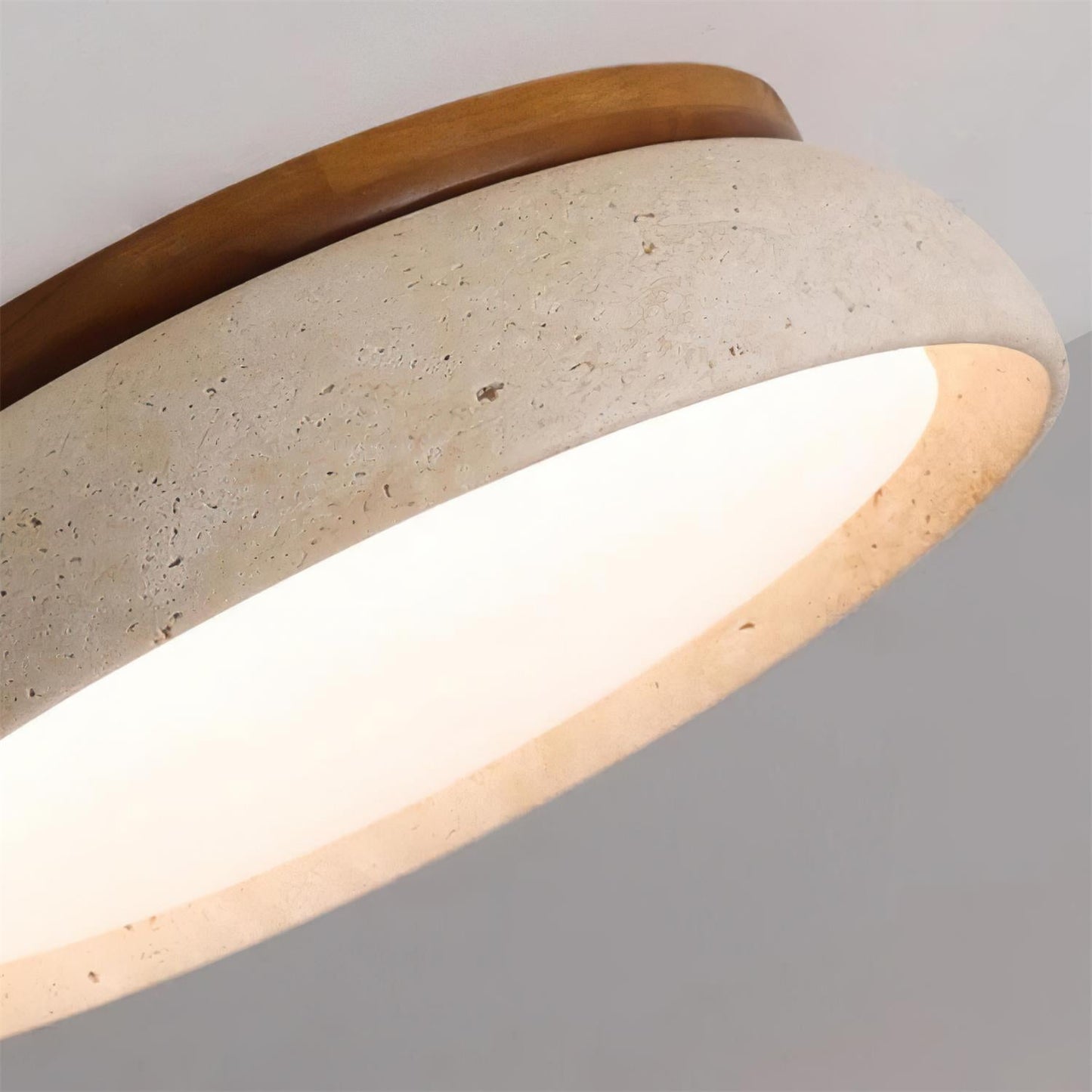 Deckenleuchte | Travertin & LED | Modernes Lichtdesign