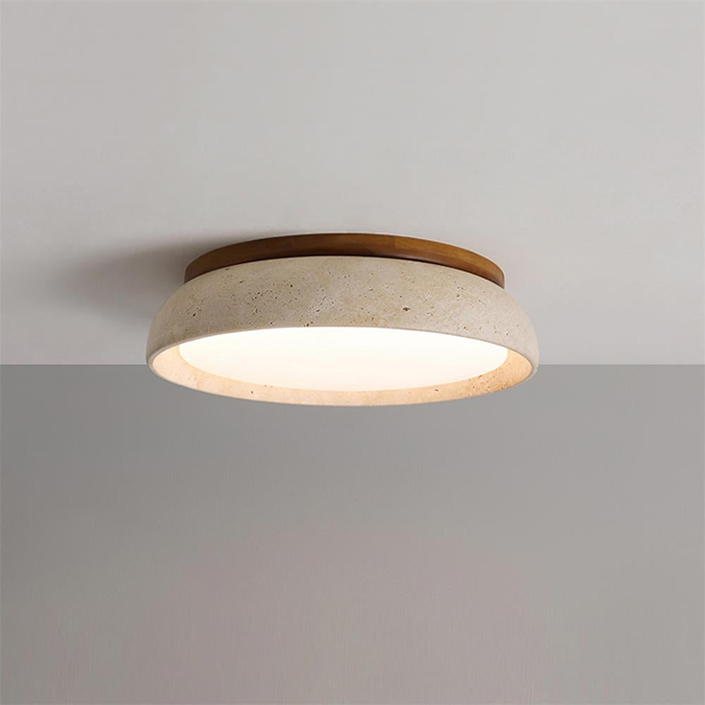 Deckenleuchte | Travertin & LED | Modernes Lichtdesign