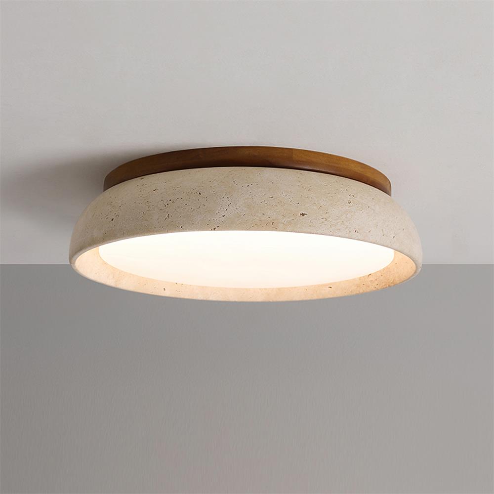 Deckenleuchte | Travertin & LED | Modernes Lichtdesign