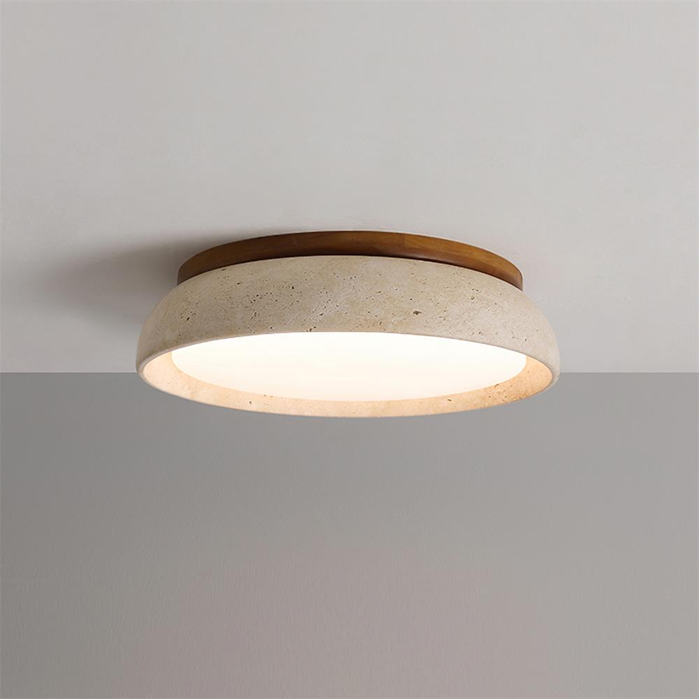 Deckenleuchte | Travertin & LED | Modernes Lichtdesign