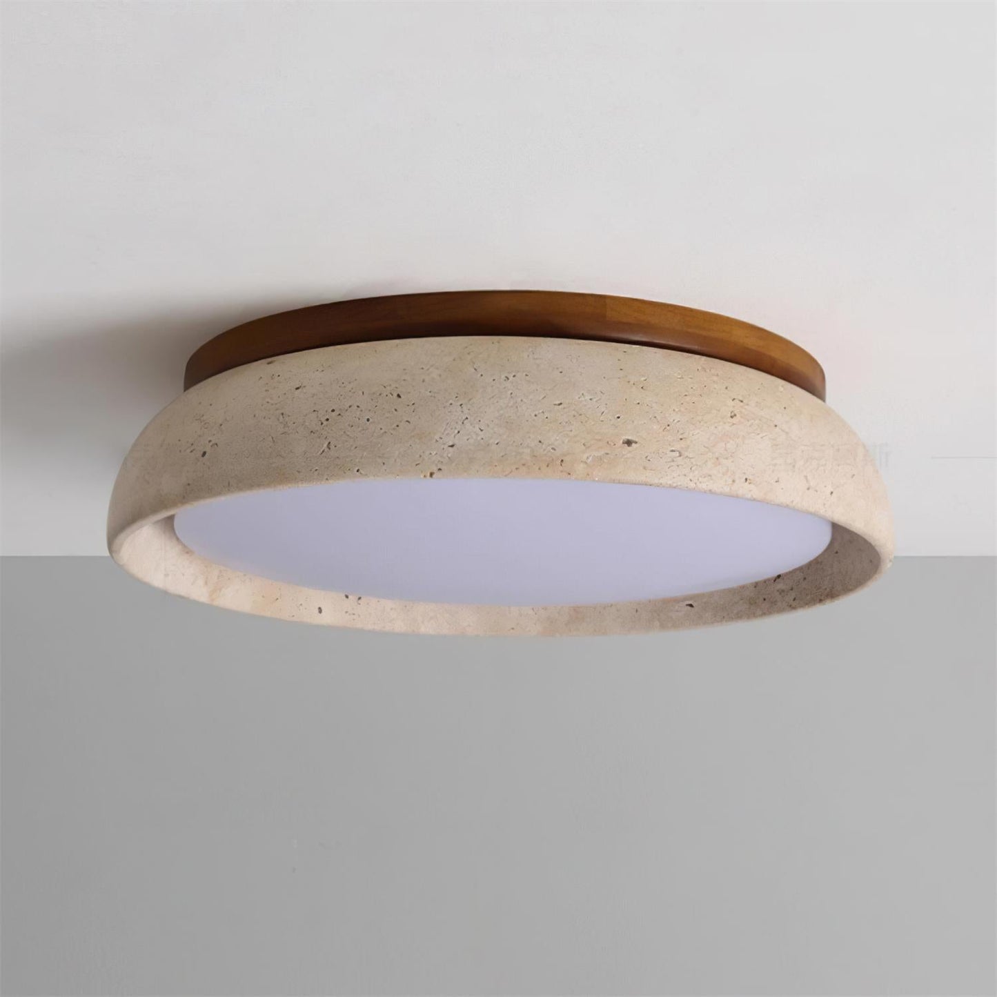 Deckenleuchte | Travertin & LED | Modernes Lichtdesign
