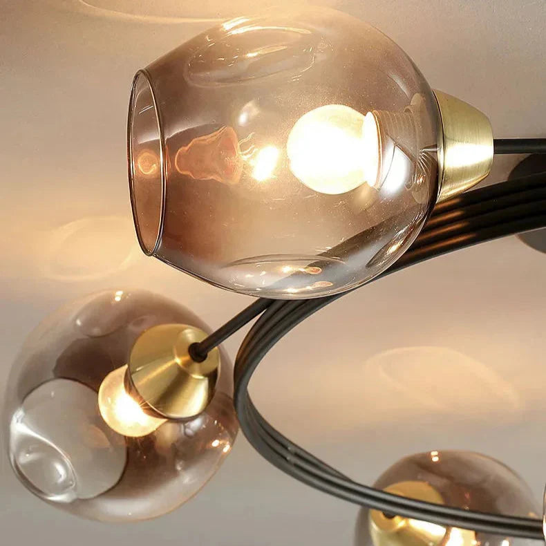 LED-Deckenleuchte | Glas & Metall | Schwarz oder Gold | Wohnzimmer & Esszimmer