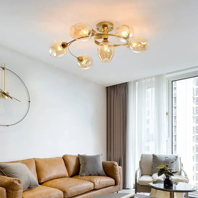 LED-Deckenleuchte | Glas & Metall | Schwarz oder Gold | Wohnzimmer & Esszimmer