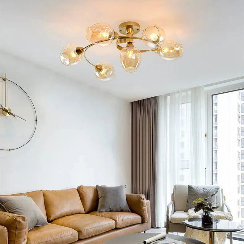 LED-Deckenleuchte | Glas & Metall | Schwarz oder Gold | Wohnzimmer & Esszimmer