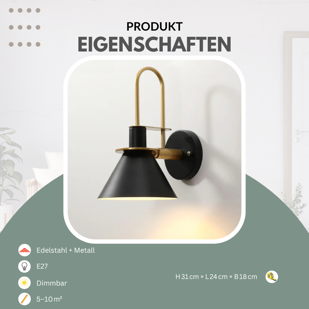 Wandleuchte | Schlafzimmer & Wohnraum | Modernes Design | LED-geeignet