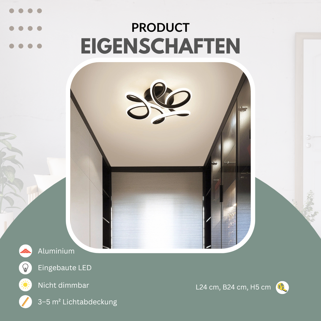 LED-Deckenleuchte | Modern | Schwarz & Weiß | Warmweiß & Kaltweiß