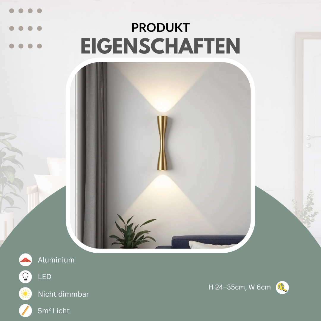 Wandleuchte | Lattenwand / Innen & Außen | IP65 | Wohnzimmer & Terrasse