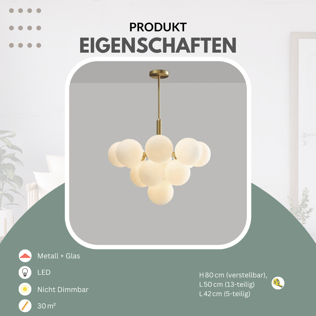 Pendelleuchte | Glasbollen | 5- oder 13-flammig | Modern & Vielseitig