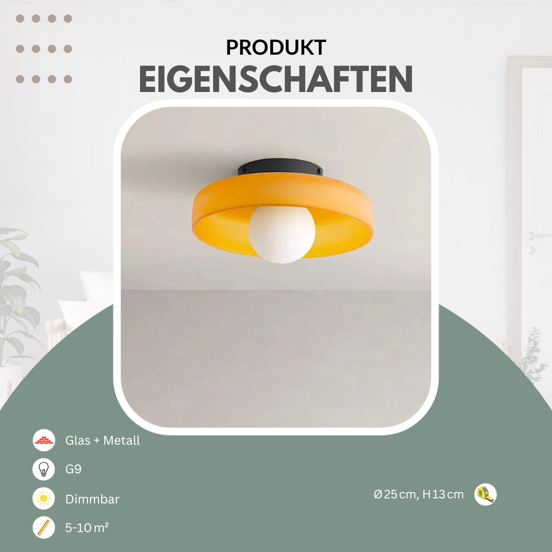 Retro Decken- & Wandleuchte | Buntes Glas | Wohnzimmer & Eingangsbereich