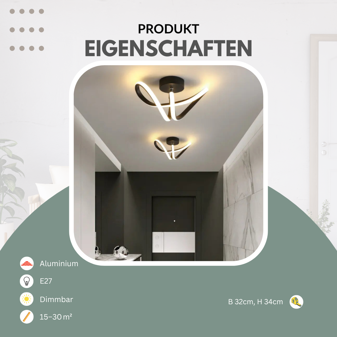 LED-Deckenleuchte | Modern | Schwarz & Gold | Warmweiß/Kaltweiß