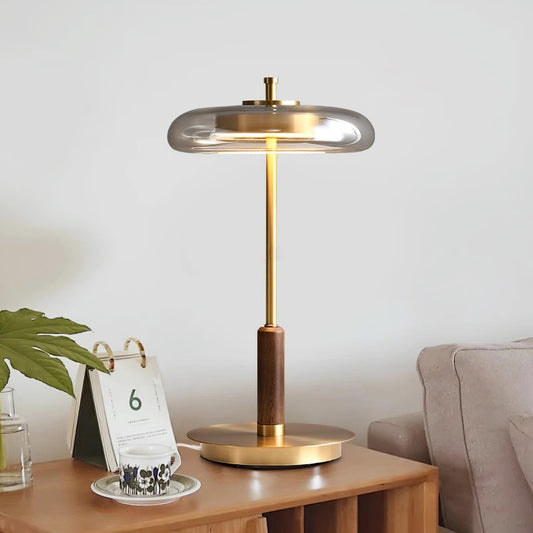 Tischlampe Glas & Metall | Integrierte LED | Warmweiß 3000K | Modernes Design