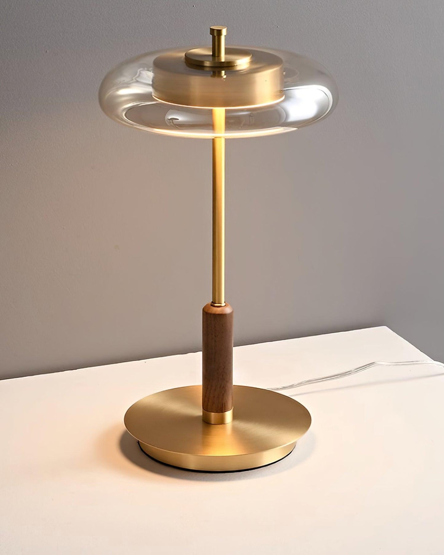 Tischlampe Glas & Metall | Integrierte LED | Warmweiß 3000K | Modernes Design