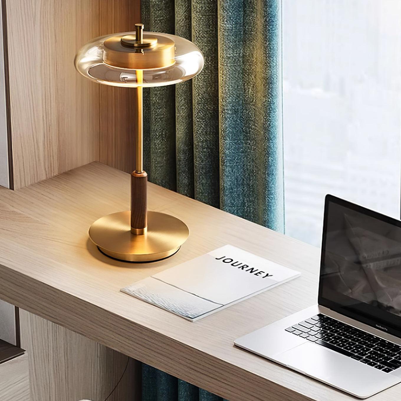 Tischlampe Glas & Metall | Integrierte LED | Warmweiß 3000K | Modernes Design