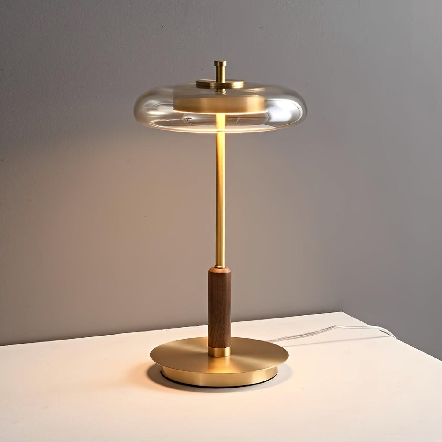 Tischlampe Glas & Metall | Integrierte LED | Warmweiß 3000K | Modernes Design