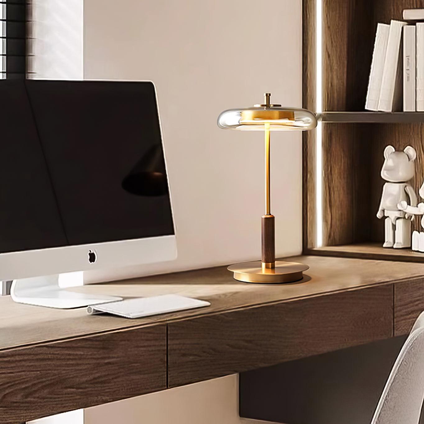 Tischlampe Glas & Metall | Integrierte LED | Warmweiß 3000K | Modernes Design