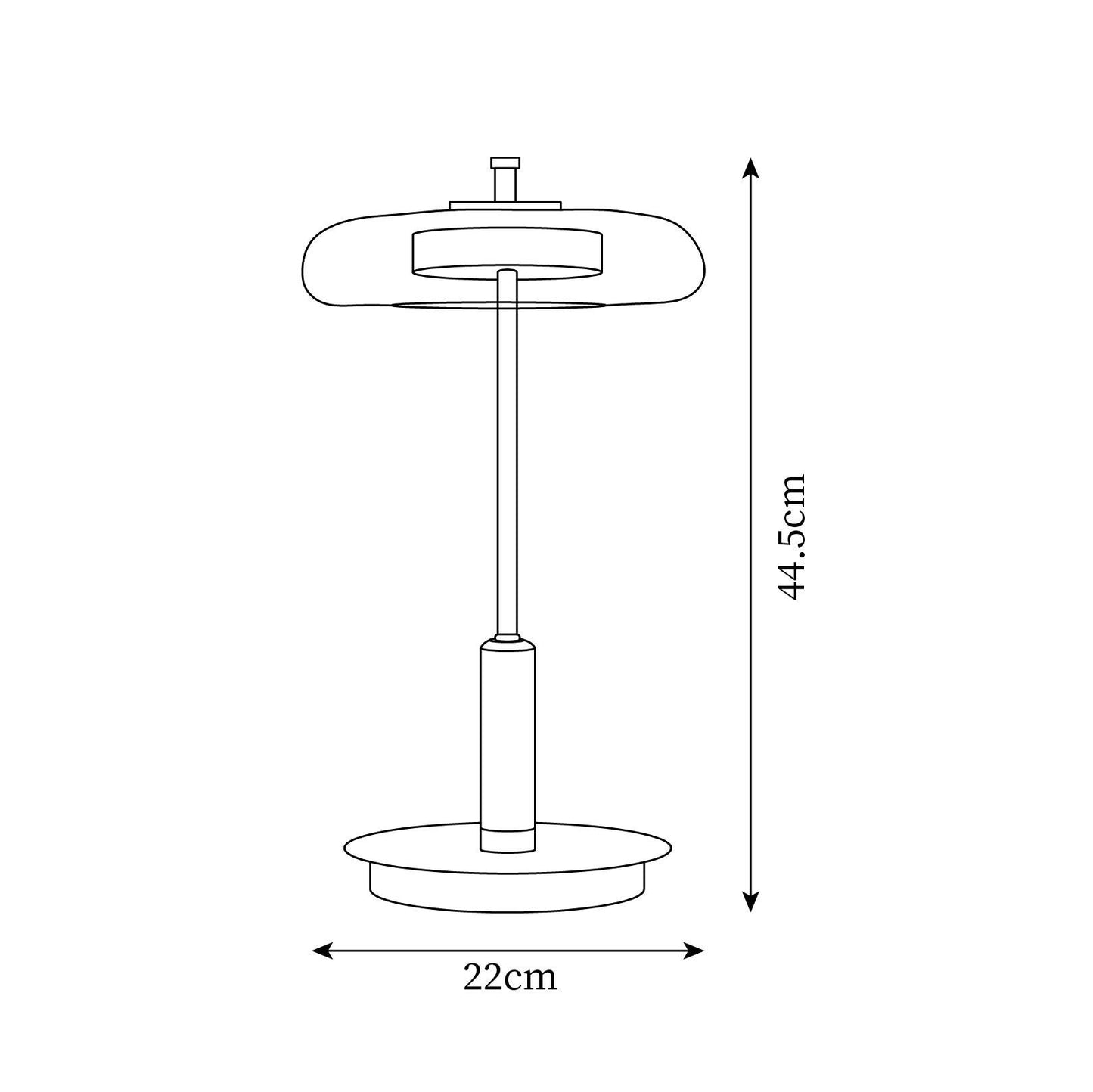 Tischlampe Glas & Metall | Integrierte LED | Warmweiß 3000K | Modernes Design
