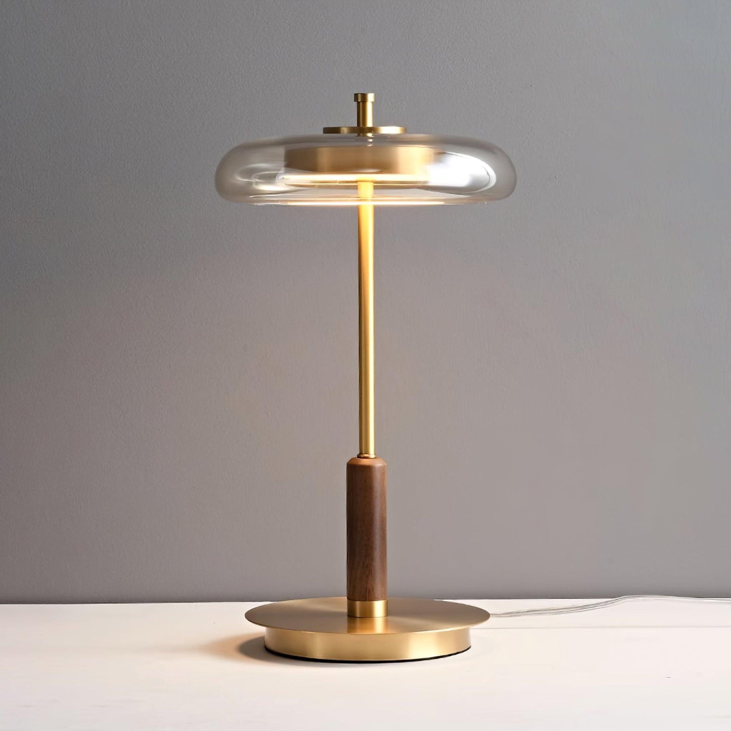 Tischlampe Glas & Metall | Integrierte LED | Warmweiß 3000K | Modernes Design
