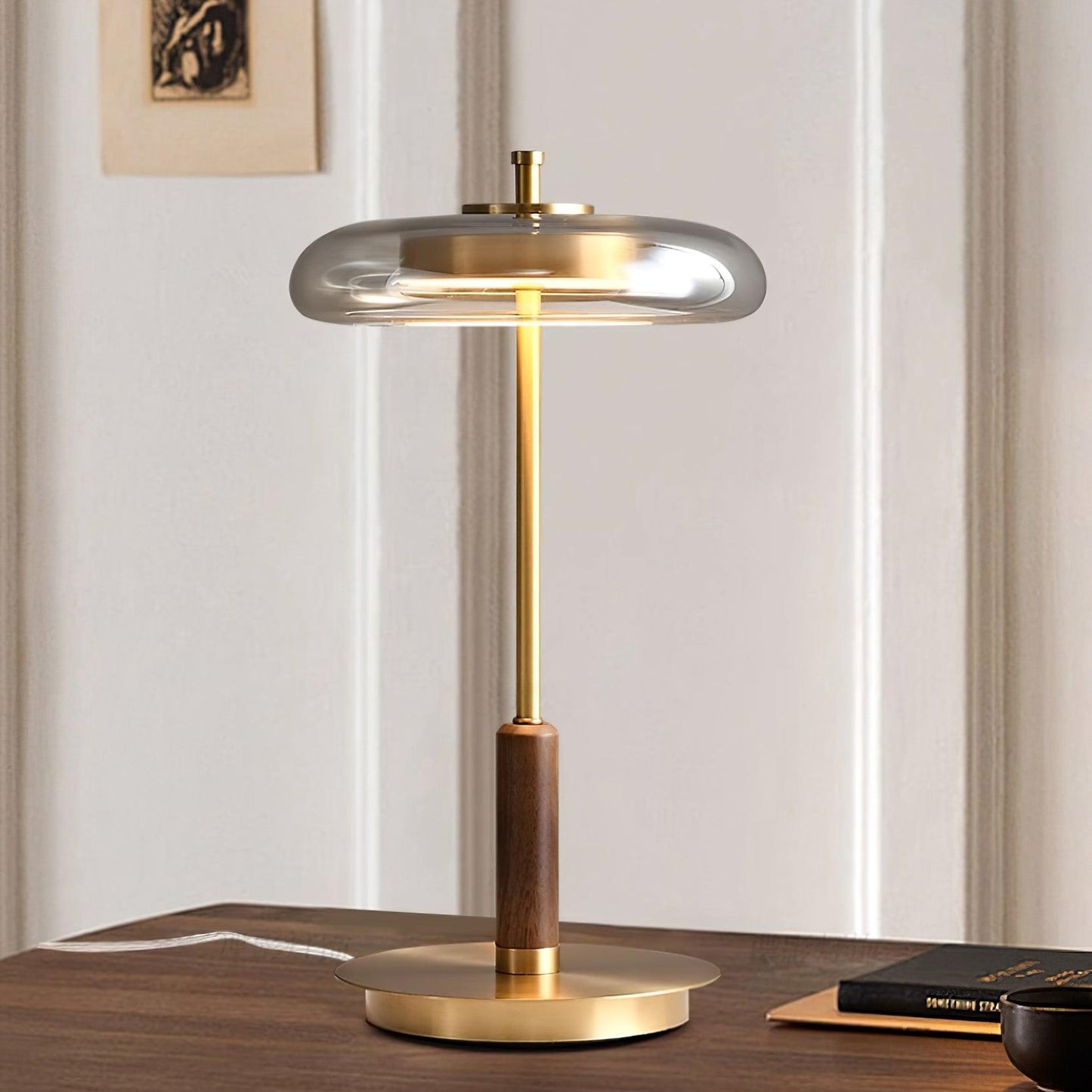 Tischlampe Glas & Metall | Integrierte LED | Warmweiß 3000K | Modernes Design